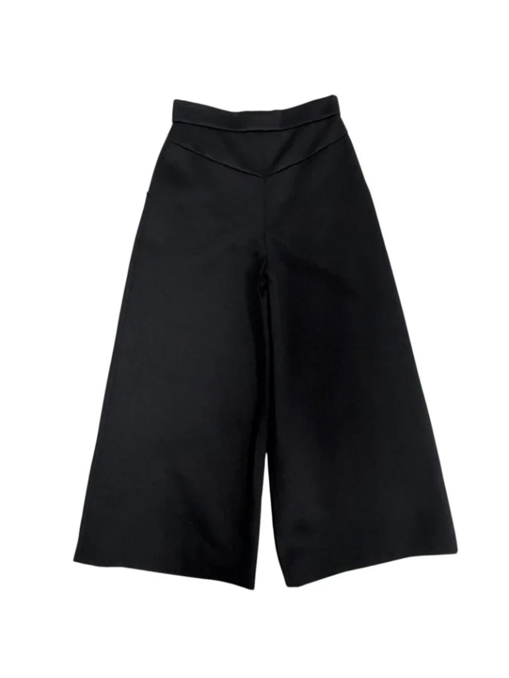 Chanel Cotton 100% CC Logo Anchor Button Wide Pants Black 34